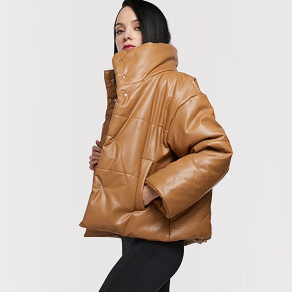 Faux leather Puffer Jacket